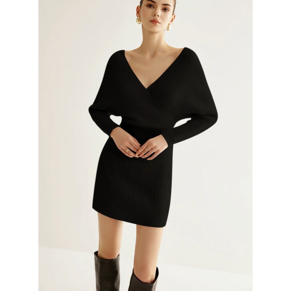Criss Cross Cinched Sweater Dress